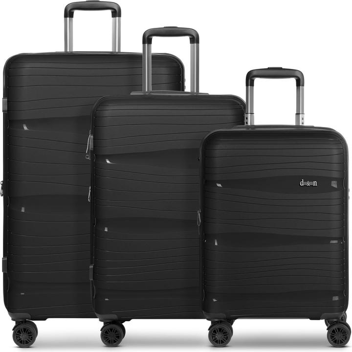 Produktbild D&N Travel Line 4300-Plus 4 Rollen Kofferset 3-teilig mit Dehnfalte (1910 l, XL (ab 115l))