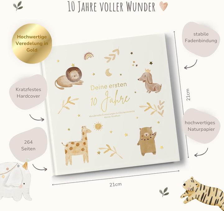 Produktbild MeinBaby123 Kinderalbum "Deine ersten 10 Jahre" (22 x 22 cm)