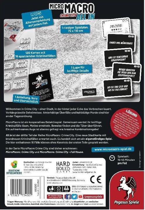 Productafbeelding Pegasus MicroMacro: Crime City 3? All In (Editie Spielwiese) (Duits)