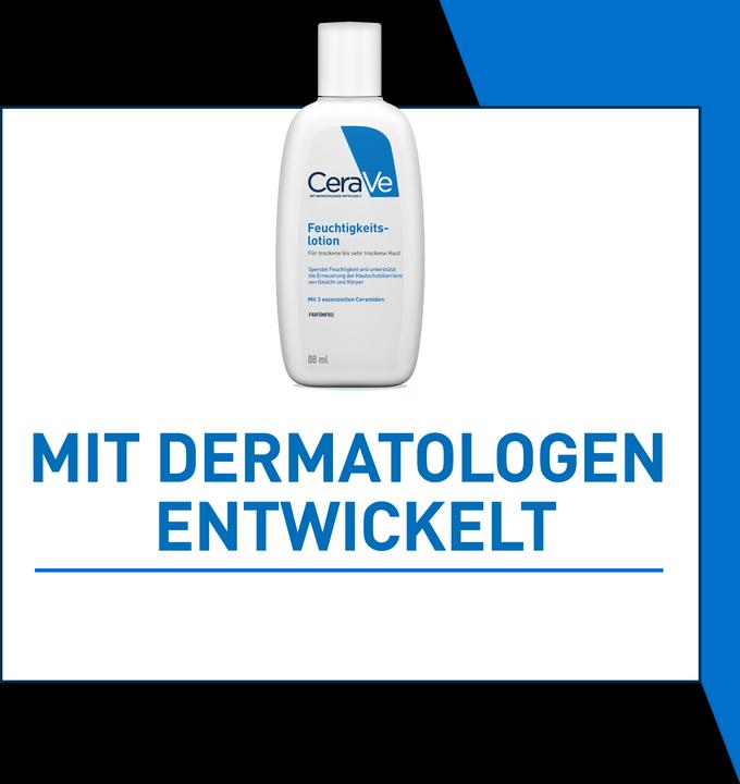 Produktbild CeraVe Feuchtigkeitslotion: Körperlotion für trockene bis sehr trockene Haut für Gesicht und Körper (Körpercreme, 88 ml)