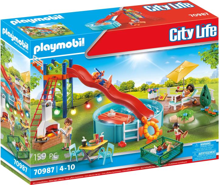 Image du produit Playmobil Fête de la piscine avec toboggan (70987, Playmobil City Life)