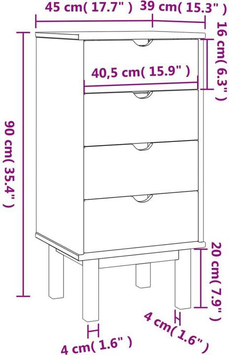 Image du produit VidaXL Nathan (46 x 39.5 x 90 cm)