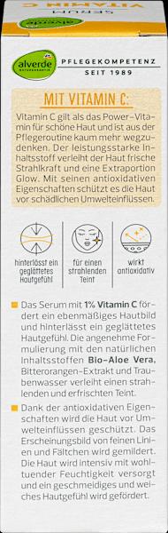 Valeurs nutritives et ingrédients dm alverde Sérum Vitamine C (30 ml)