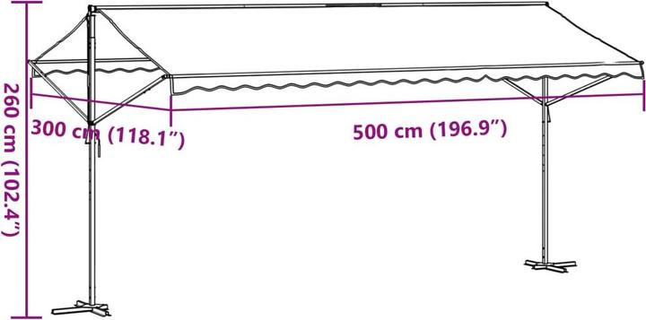 Produktbild VidaXL Freistehende Markise und 500 x 300 cm Stoff und (3 m)