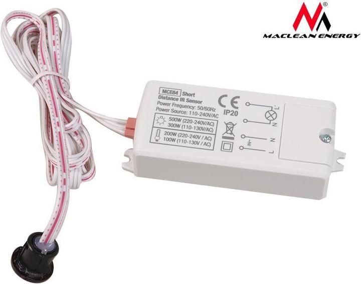 Maclean MCE84 Sensore IR a breve distanza 5 cm Illuminazione a LED IP20 5A controllo automatico della luce (0.06 m)