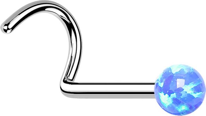 Immagine prodotto Star Piercing Perno nasale curvo in argento con opale blu (senza ottone, Acciaio chirurgico 316L)
