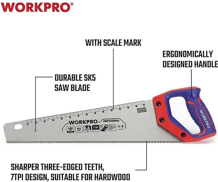 Actual product image Workpro WP215005 Foxtail saw 400 mm