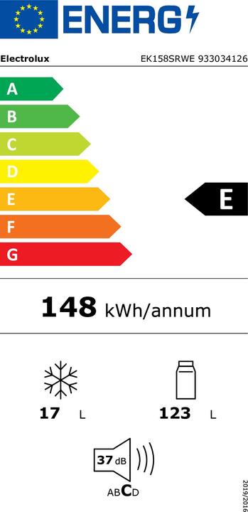Energy Label Electrolux EK158SRWE (140 l)