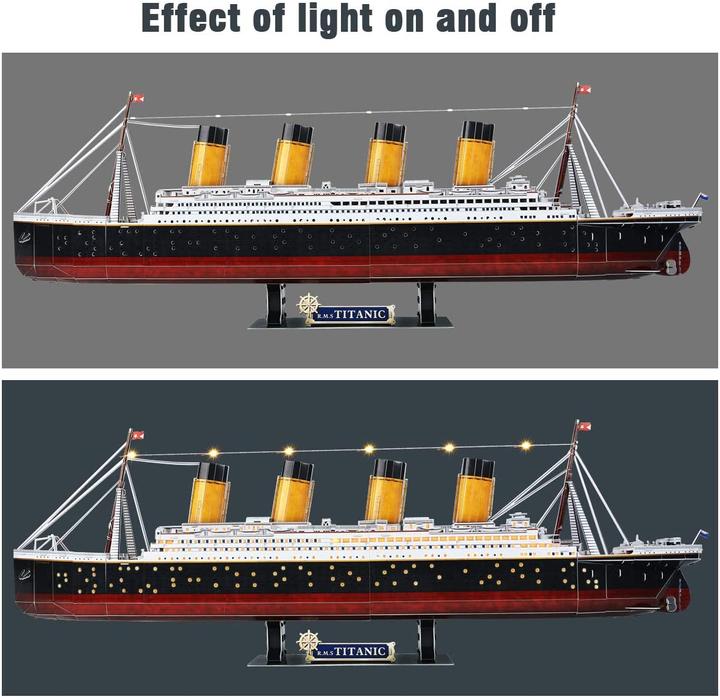 Productafbeelding Cubicfun 3d puzzel Titanic LED (266 onderdelen)