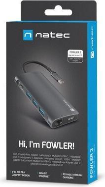 Actual product image Genesis HUB USB-C 8 IN 1 FOWLER 2 3X USB 3.0 HUB HDMI 4K USB-C (USB-C, 8 Ports)