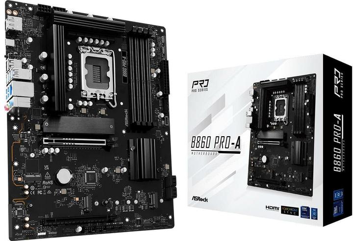 Image du produit AsRock B860 Pro-A DDR5 Intel S retail (LGA 1851, Intel B860, ATX)