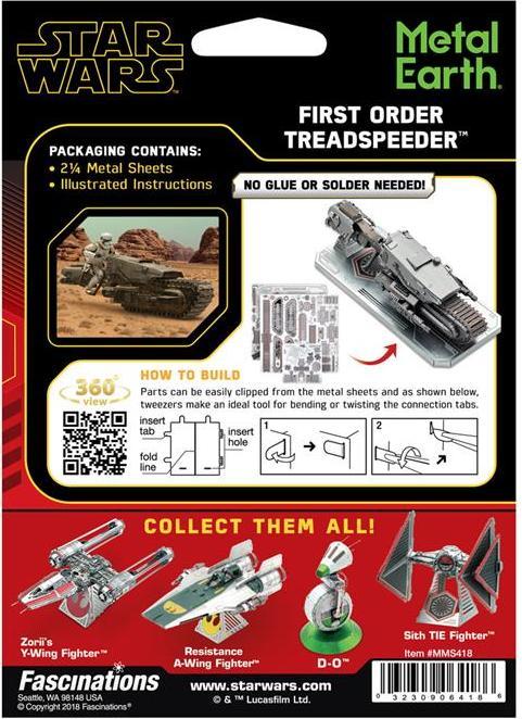 Actual product image Metal Earth Star Wars First Order Treadspeeder