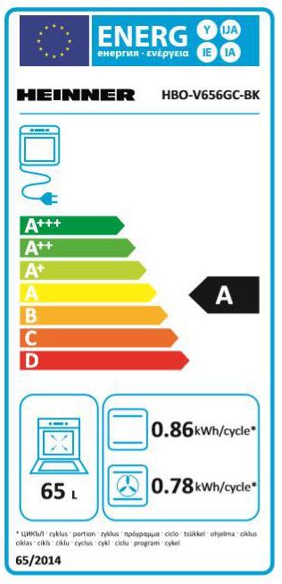 Energie-Label Heinner HBO-V656GC-BK
