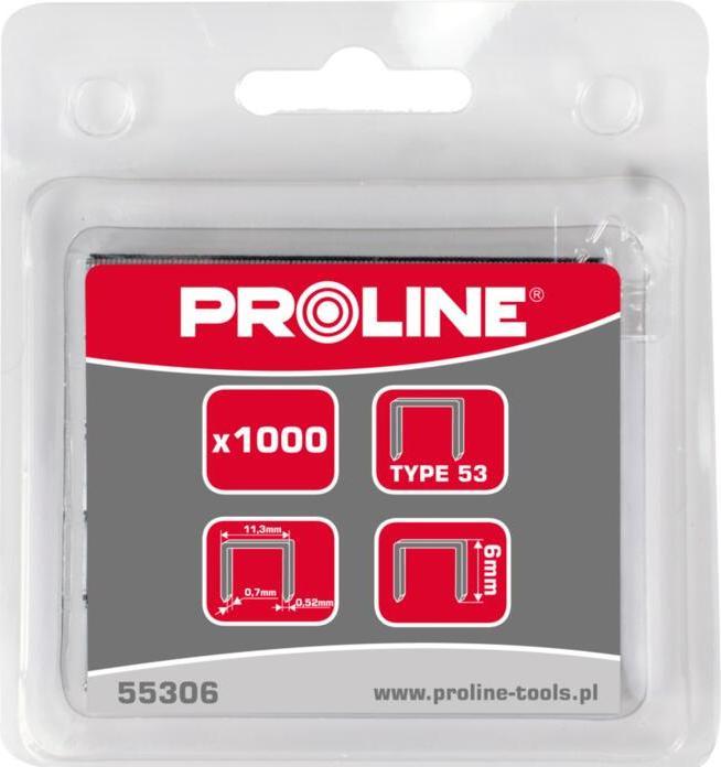 Actual product image Proline 10 mm tempered staples type 53 (11.2 mm) 1000 per cent (1000 x)