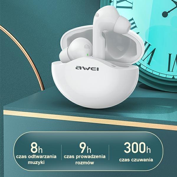 Image du produit Awei Casque Bluetooth 5.3 avec étui de chargement (pas de réduction du bruit, 30 h, Sans fil)