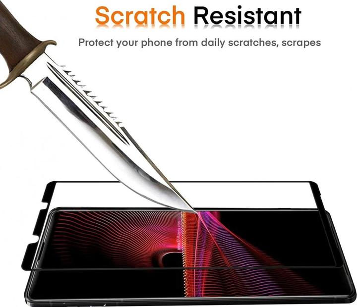 Actual product image Screenguard Sony Xperia 1 III Full Screen Protective Glass Film 2.5D 9H (1 Piece, Sony Xperia 1 III)