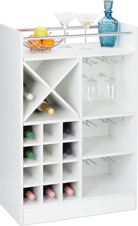 Actual product image Relaxdays Wine Rack, Glass Holder for 22 Bottles (63 x 35 x 96 cm)