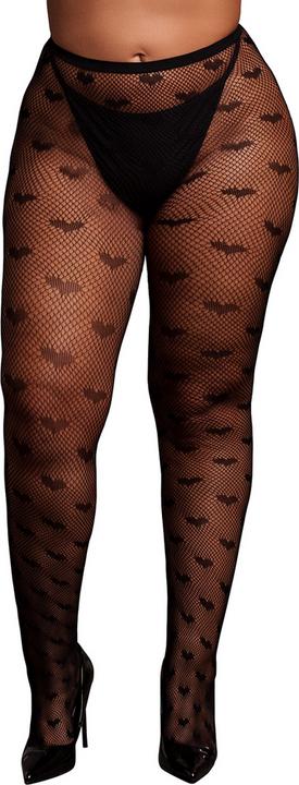 Actual product image Le Désir Heart Patterned Tights - Plus Size - Black
