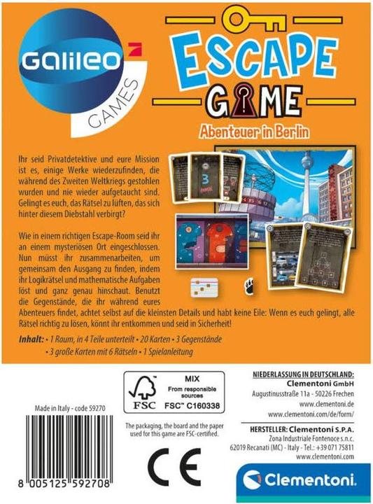 Produktbild Clementoni Galileo Escape Abenteuer in Berlin (Deutsch)