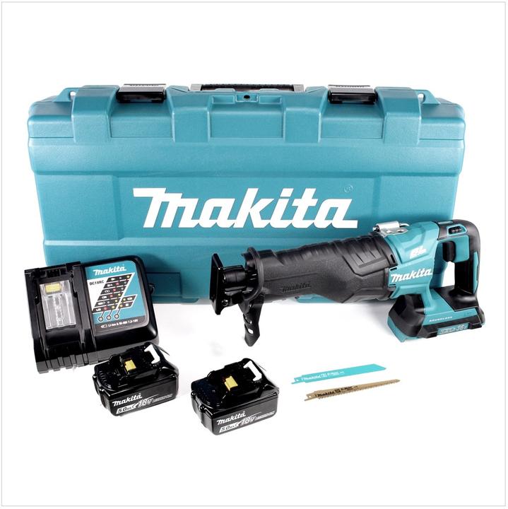 Produktbild Makita DJR 360 RTK Akku Reciprosäge 36V ( 2x18V ) Brushless Säbelsäge im Koffer + 2x 5,0 Ah Akku + L