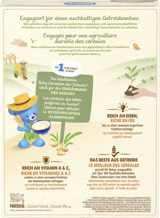 Nutritional values and ingredients Nestlé Baby cereal porridge multigrain with biscuit flavour (220 g)