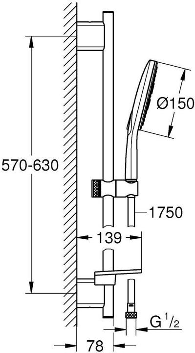 Immagine prodotto Grohe Set doccia Vitalio SmartActive 150 (3 Tipi di raggi)