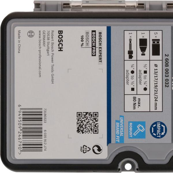Immagine prodotto Bosch Professional Zubehör Set di prese PRO Impact (19 mm, 24 mm, 21 mm, 17 mm, 13 mm)