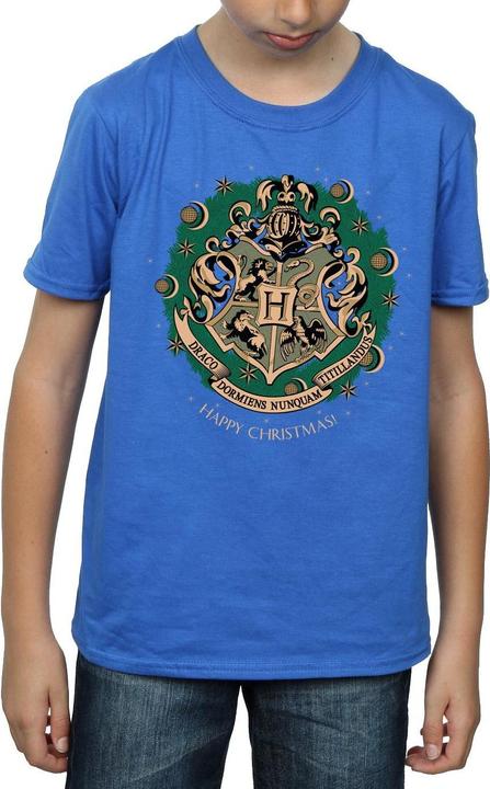 Actual product image Boys Wreath Cotton Christmas T-Shirt (116)