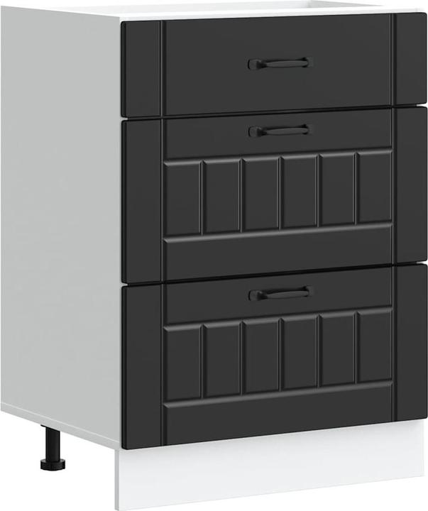 Actual product image VidaXL Kitchen base unit Lucca Black Wood-based sink base unit (60 x 46 x 81.5 cm)