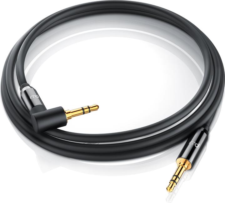 Actual product image Primewire AUX to 3.5mm Jack Audio Cable 90° Angled, HiFi Jack Cable Connection Cable for Audio Devices (5 m, 3.5mm jack (AUX))