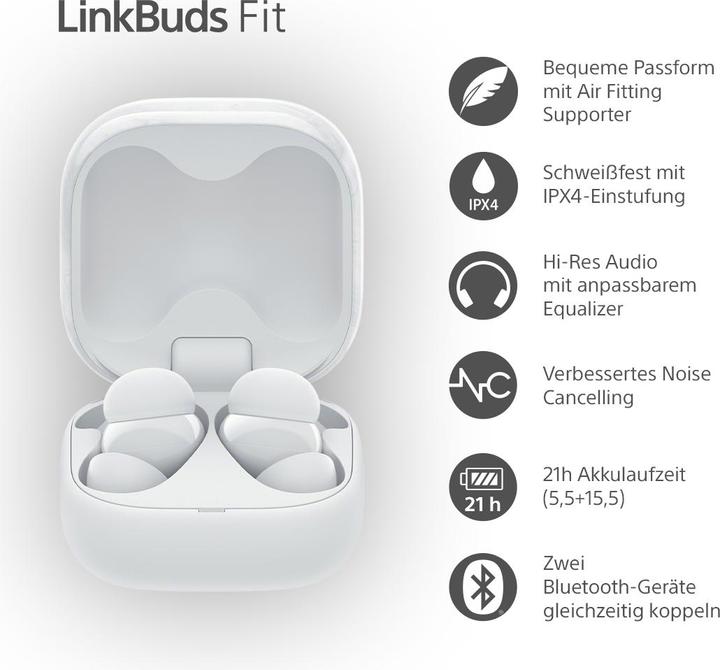 Produktbild Sony LinkBuds Fit (NC, 5.50 h, Kabellos)