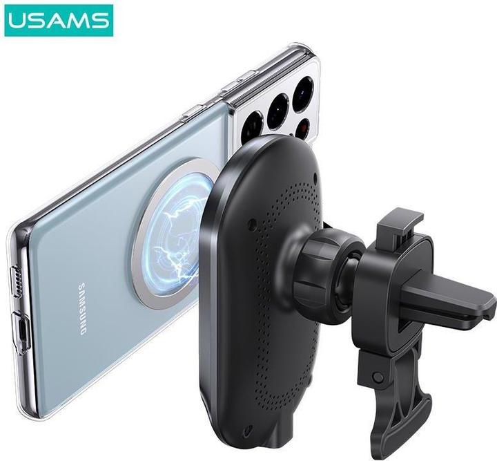 Image du produit Usams Magnetyczny uchwyt indukcyjny Wireless Charging 15W do kratki went. czarny/black CD182ZJ01 (US