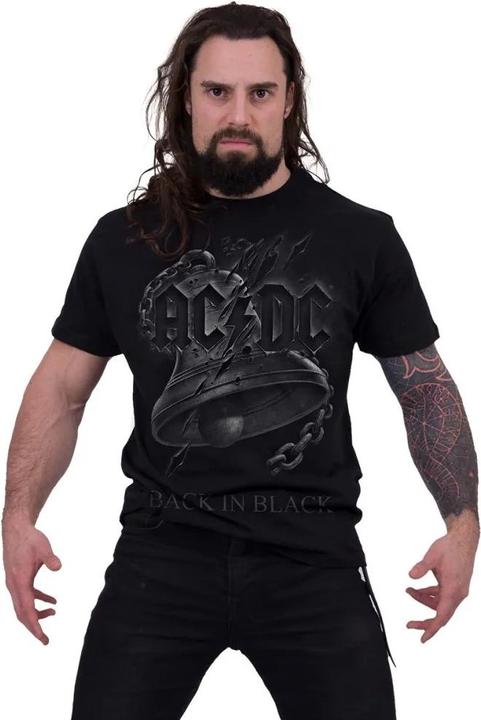 Immagine prodotto Spiral Back In Black Maglietta AC/DC Strappata Adulto Unisex (L)