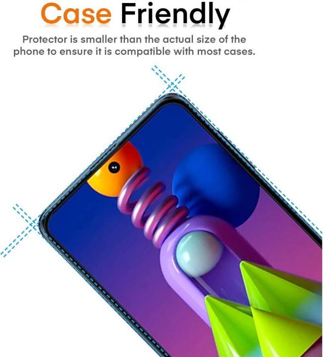 Produktbild Screenguard Samsung Galaxy M51 Full Screen Panzerglas Schutzfolie 2.5D 9H (1 Stück, Samsung Galaxy M51)