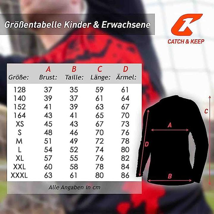 Image du produit Catch & Keep Maillot de gardien de but Adulte Enfant Football Jersey Maillot de gardien de but Haut de football (140)