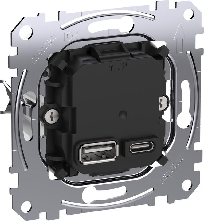 Produktbild Merten MEG4366-0120 USB-Ladeeinsatz Typ A+C mit Power-Delivery-T - USB Typ C - Notebook (0.08 W)