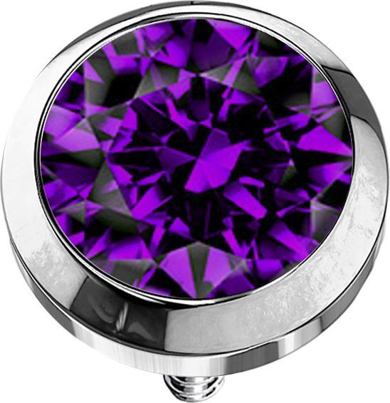 Actual product image Star Piercing Dermal Anchor silver with crystal tanzanite (Titanium G23, without brass)