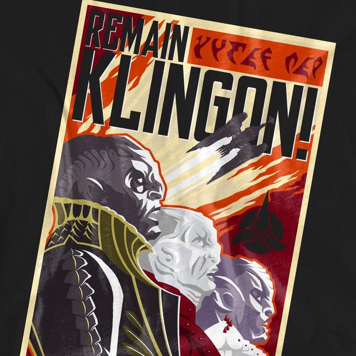 Actual product image Universal Textiles Unisex Adult Remain Klingon Poster T-Shirt (XL)