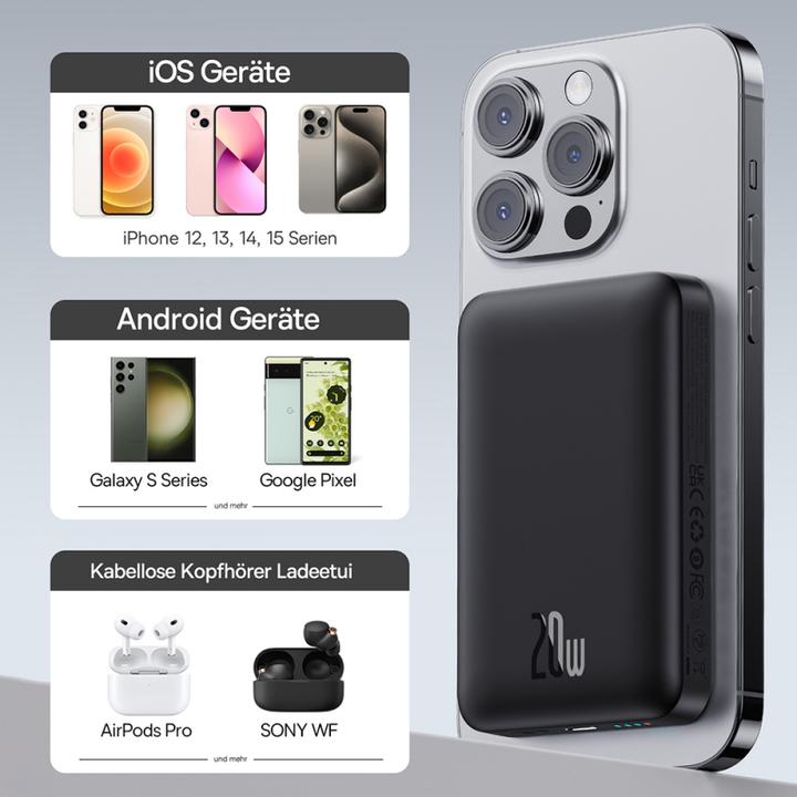 Image du produit Baseus Magnetic Mini Air Powerbank (10000 mAh, 20 W, 37 Wh)