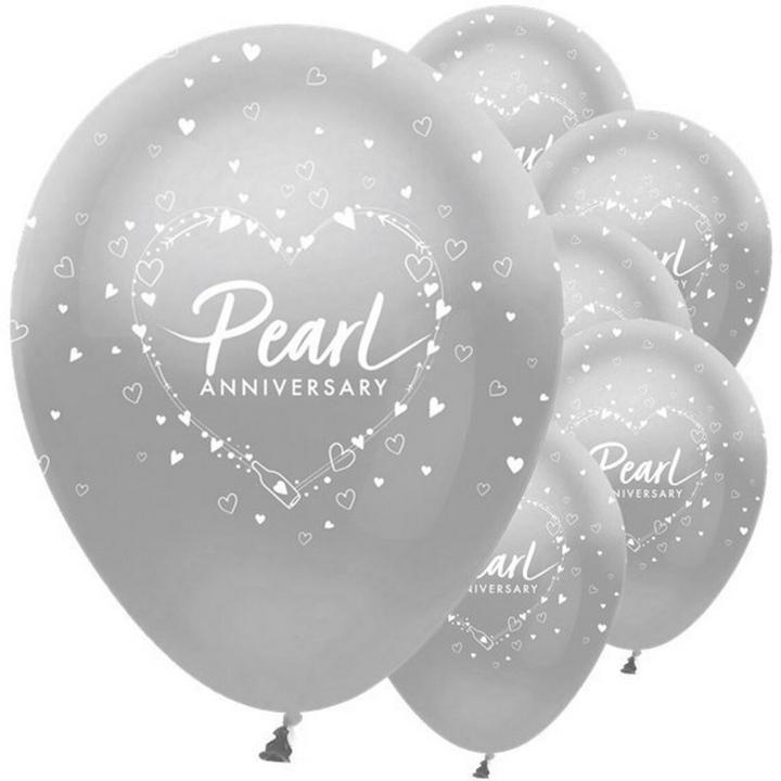 Actual product image Creative Party Latex Pearl 30th Anniversary Balloon (Pack of 6)