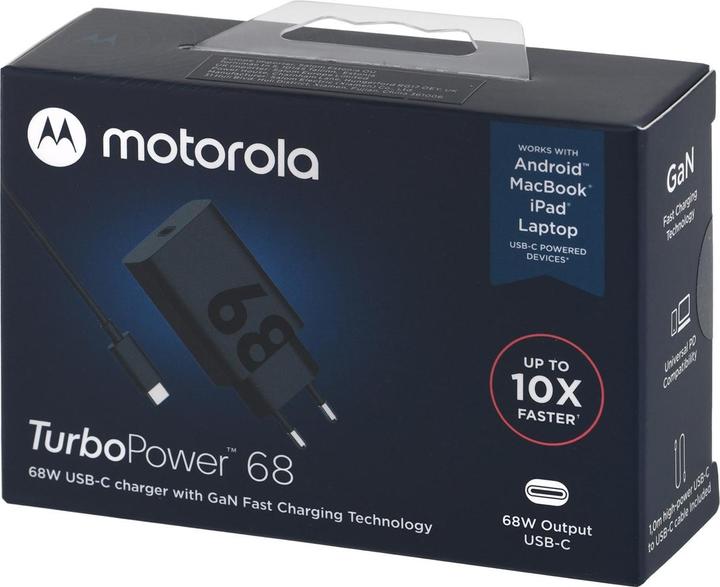 Produktbild Motorola TurboPower USB-C Wall Charger + USB-C Kabel SJMC682 68W - black (68 W)