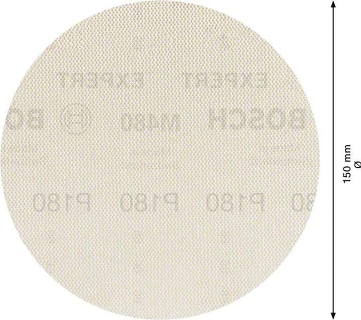 Actual product image Bosch Professional Zubehör Expert M480 Sanding net for random orbital sander, 150 mm, G 180, 5 pieces (180)