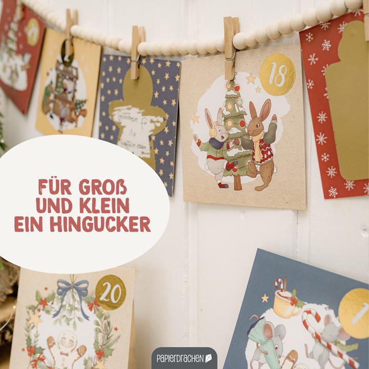 Produktbild Papierdrachen Rubbel-Adventskalender Wintertiere
