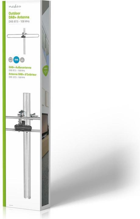 Immagine prodotto Nedis Antenna DAB - Guadagno massimo di 4dB - DAB: 170-250 MHz - Portata di 50 km - per ANORD all'aperto (DAB/ DAB+)