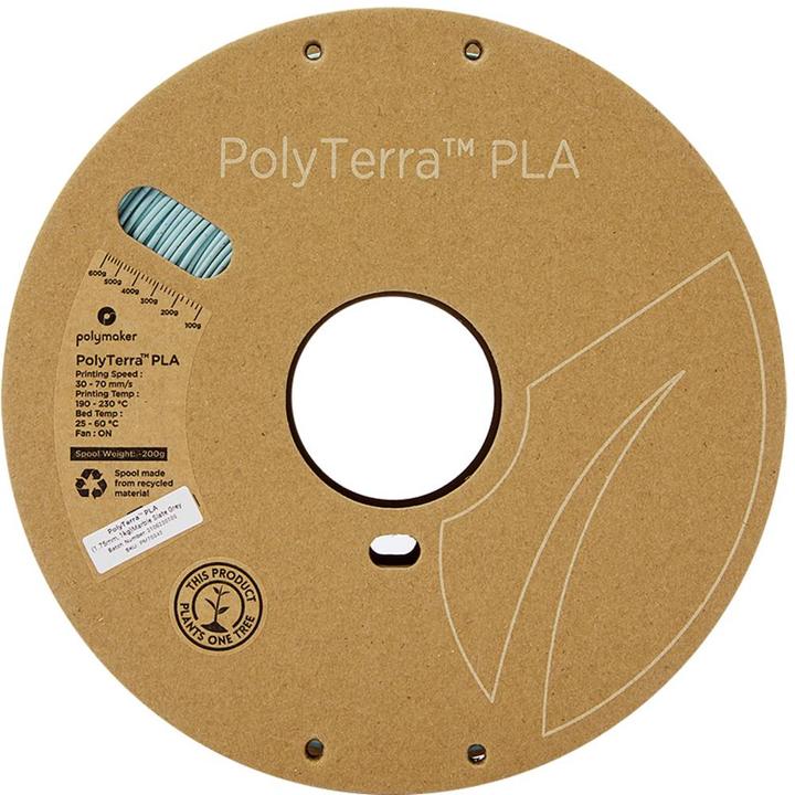 Actual product image Polymaker PolyTerra (PLA, 1.75 mm, 1000 g, Grey)