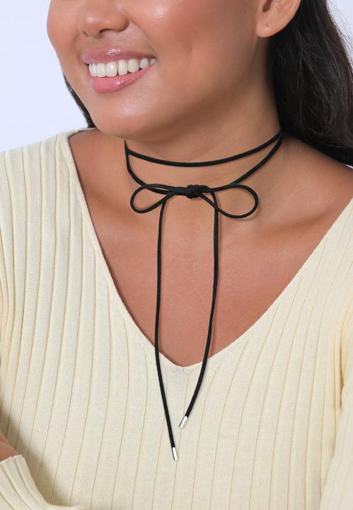 Produktbild Elli Choker, Schleife (925er Sterling Silber, Kunstleder, No Stein, 36 cm)