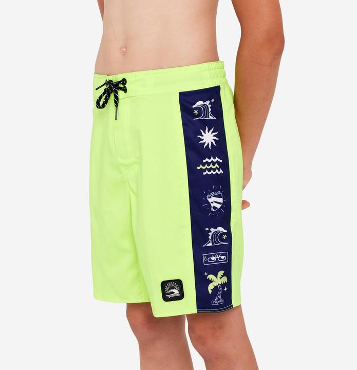 Produktbild Olaian Boardshorts Surfen Jungen 900 Band gelb (140)