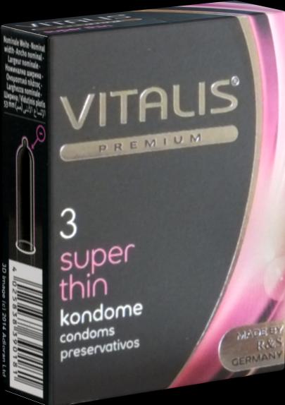 Produktbild Vitalis PREMIUM «Super Thin» 3 extra dünne Kondome für mehr Gefühlsechtheit (3 Stk.)