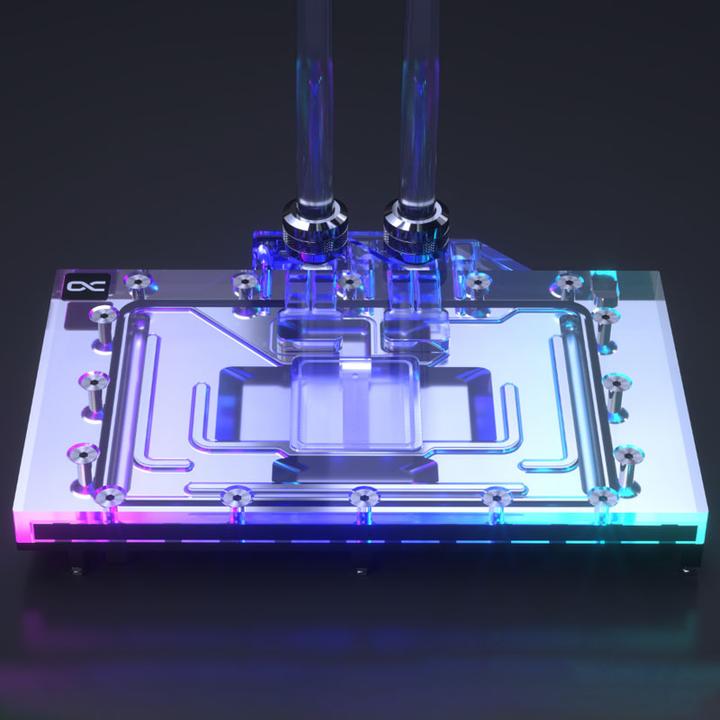 Actual product image Alphacool Ice Block Aurora Acrylic GPX-N RTX 4080 Reference Design with Backplate