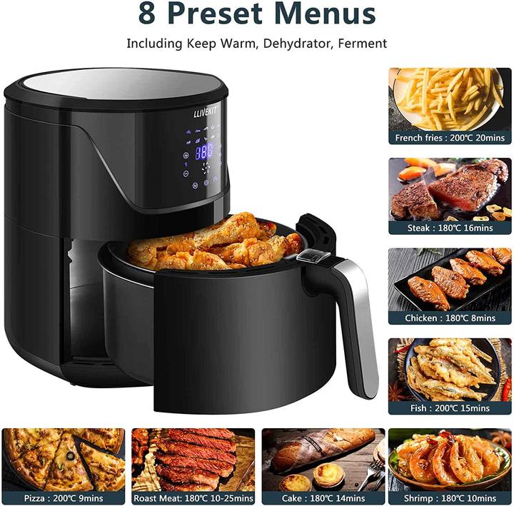 Immagine prodotto Llivekit Friggitrice ad aria calda XXXL da 7 litri in nero